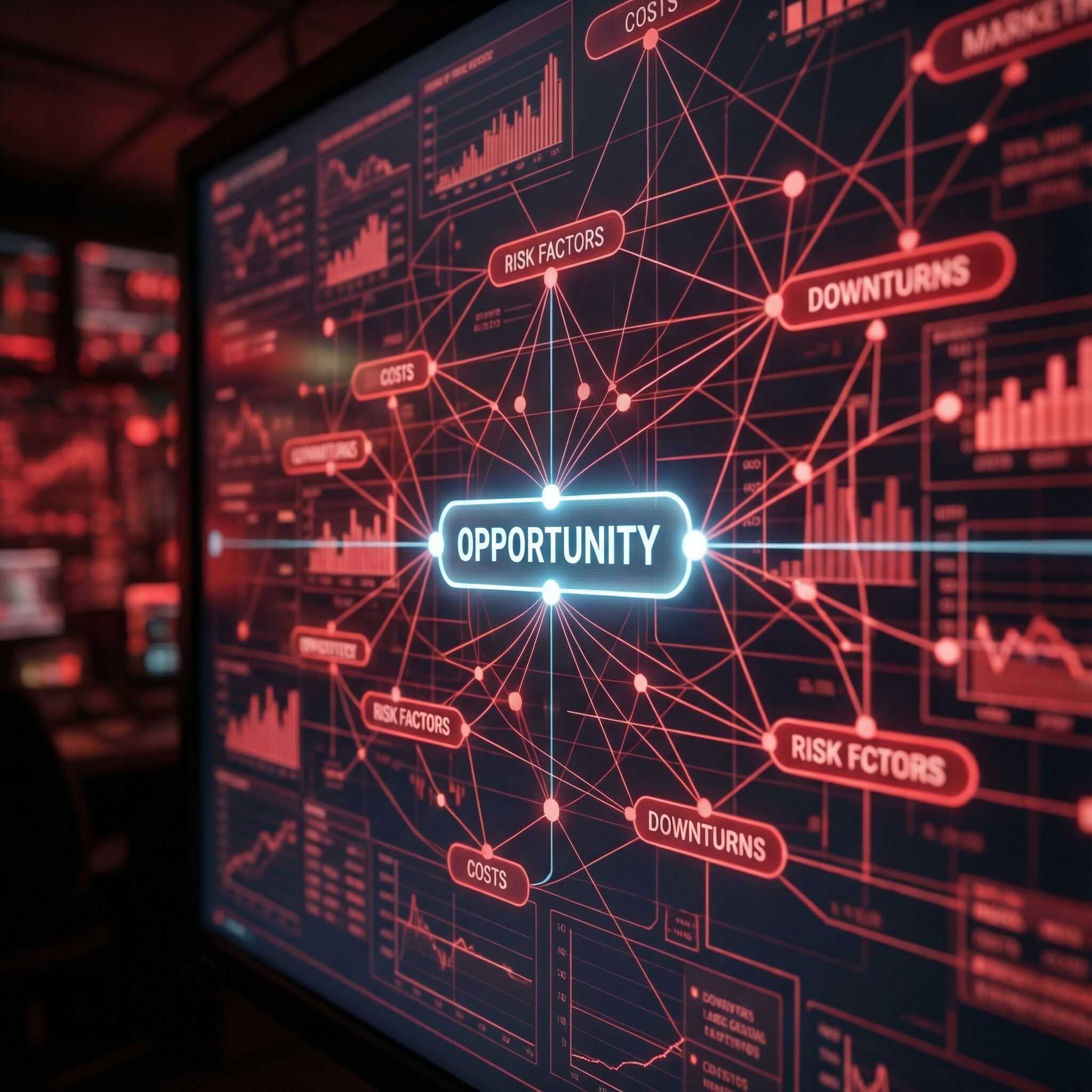 복잡한 데이터 분석도 속 붉은 단점들 사이에서 빛나는 하나의 변수가 두드러지는 모습이다.